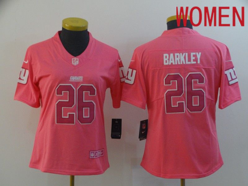 Women New York Giants #26 Barkley Pink Nike Vapor Untouchable Limited Player NFL Jerseys->new york giants->NFL Jersey